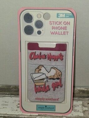 Simply Southern Pink Stick-On Phone Wallet with Chicken Nuggets Graphic